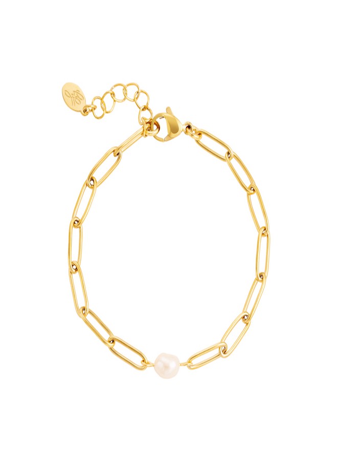 Armband - Oval chain pearl